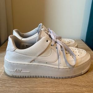 Nike Air Force one sage platform sneakers